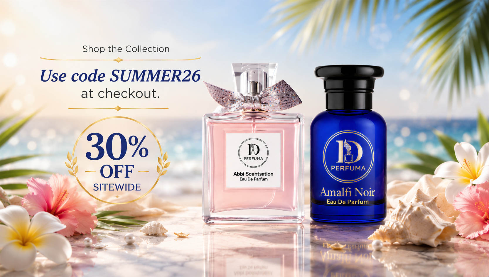 D Perfuma summer collection, 30% off sitewide with code SUMMER26